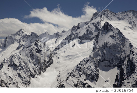 Snow-covered mountain tops. Russia, Caucasus. 23016754