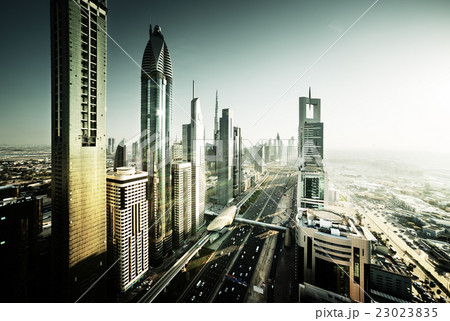 Dubai skyline in sunset time, United Arab Emirates 23023835