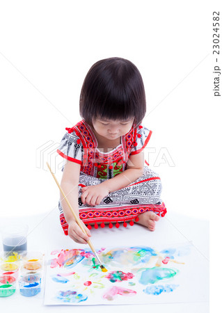 Asian girl painting. Creativity, education concept Asian girl painting. Creativity, education concept 23024582