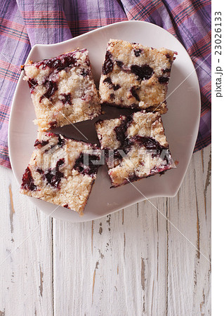Berry pie with blueberries close-up 23026133