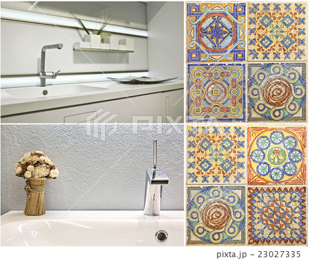 Modern style of washbasin in the bathroom and the Modern style of washbasin in the bathroom and the 23027335