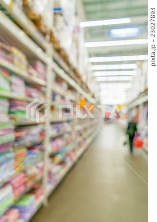 Shelves with goods in store. 23027893