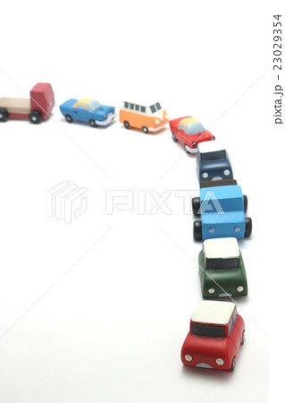 車 ミニカー 渋滞の写真素材