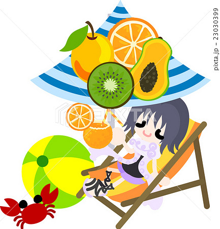 夏の思い出とビーチパラソル 23030399