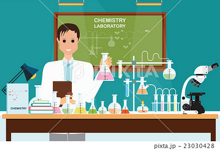 Male scientist at Chemical laboratory Science . 23030428
