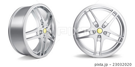 Set rims isolated on white background. 3d 23032020