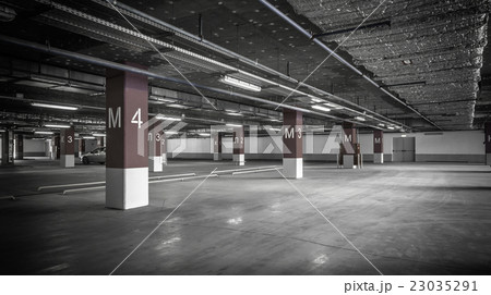 Parking garage underground interior Parking garage underground interior 23035291