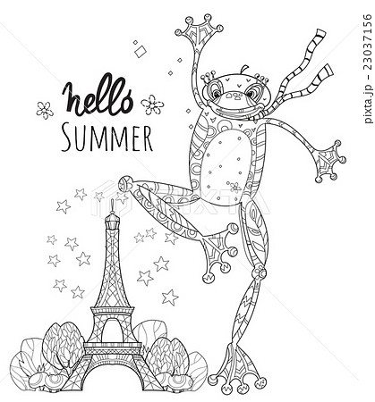 Cute Frog Boy in Paris.Vector illustration 23037156
