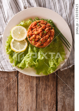 Turkish appetizer spicy Kisir closeup on the table 23039425