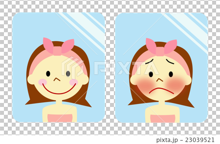 顔の赤みを気にする女性 23039521