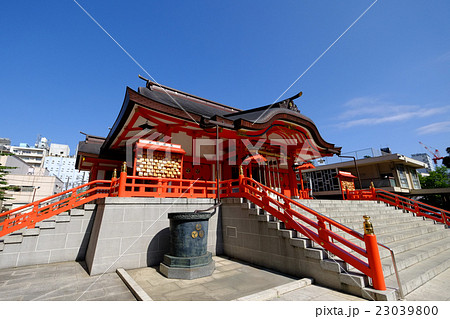 東京新宿鎮座花園神社拝殿(斜め) 東京新宿鎮座花園神社拝殿(斜め) 23039800