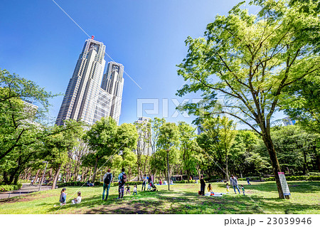 新宿中央公園 新宿風景の写真素材