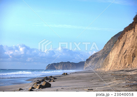 新島 羽伏浦海岸の写真素材