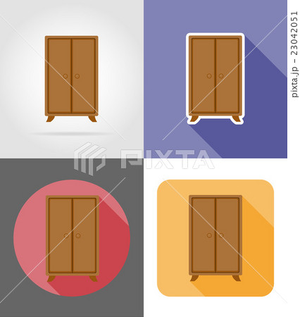 wardrobe furniture set flat icons vector 23042051
