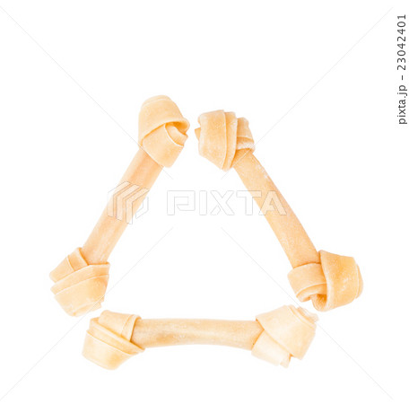 dog bone rawhide isolated on white 23042401