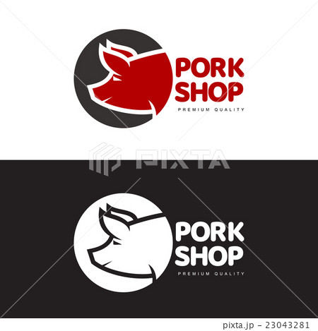 set of logos with a pig 23043281