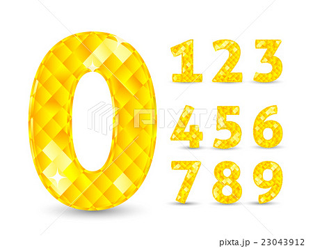 Realistic vector illustration with diamond numbers 23043912