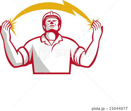 Electrician Lightning Bolt Hands Retro 23044077
