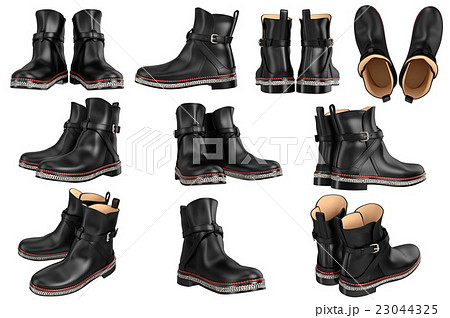 Set Leather Retro Bootsのイラスト素材