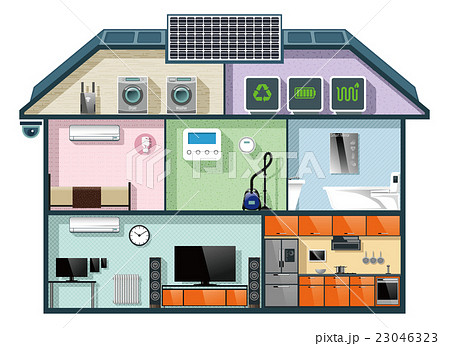 省エネスマートホームのインフォグラフィック 23046323
