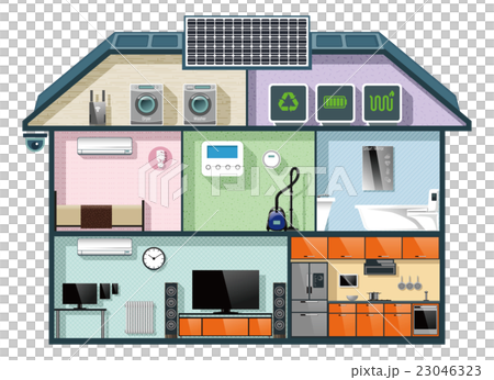 省エネスマートホームのインフォグラフィック 23046323