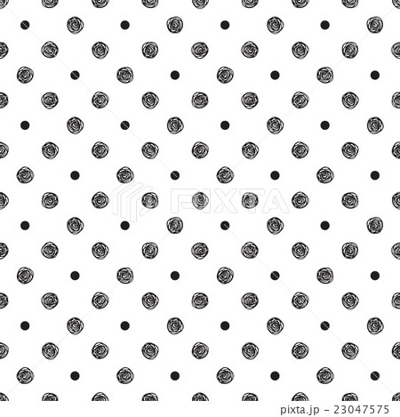 Seamless pattern with polka dot and stylish doodle Seamless pattern with polka dot and stylish doodle 23047575