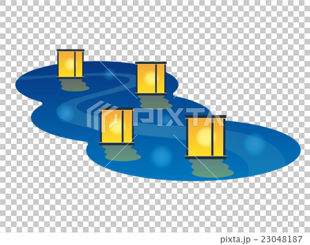 灯籠流しイラスト 23048187