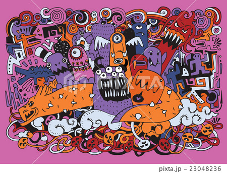 Vector illustration of Cute Monsters friendly Vector illustration of Cute Monsters friendly 23048236