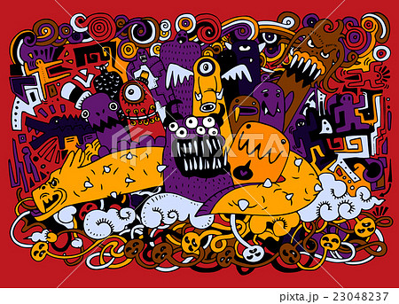 Vector illustration of Cute Monsters  friendly 23048237