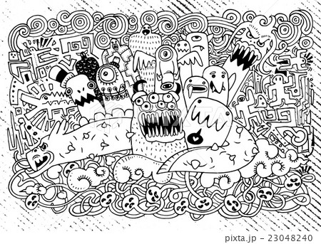 Vector illustration of Cute Monsters friendly Vector illustration of Cute Monsters friendly 23048240