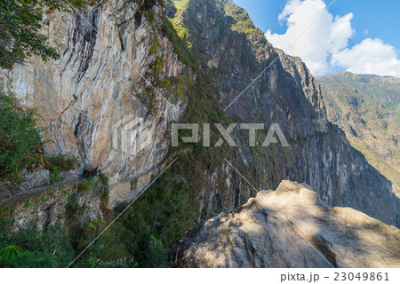 Trail leading to Inca Bridge at Machu Picchu, Peru 23049861