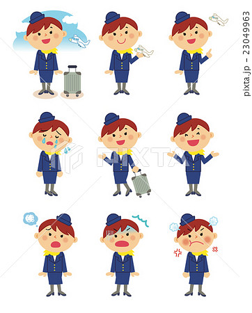 People Working Lady Cabin Crew Stock Illustration