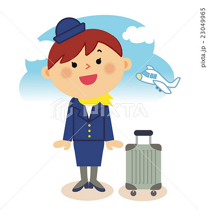 人物　働く女性　客室乗務員 23049965