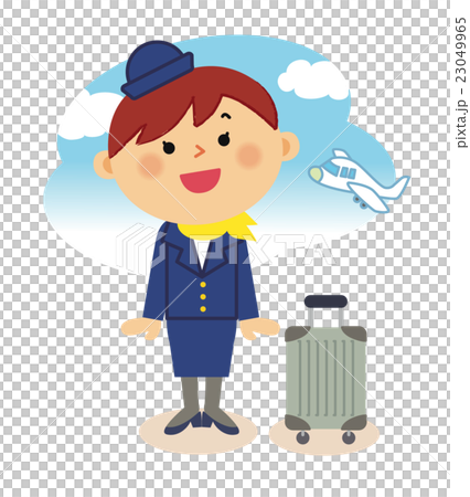 人物　働く女性　客室乗務員 23049965