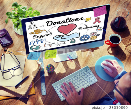 Donation Share Support Fundraising Help Concept 23050890