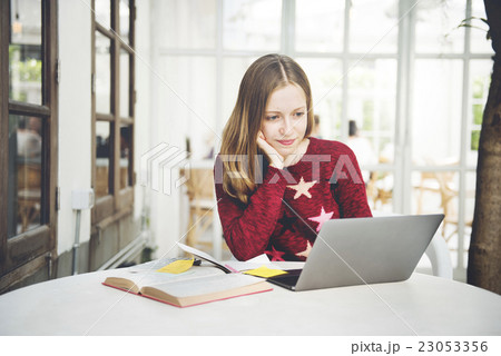 Students Woman Studying Online Browsing E-Learning Concept Students Woman Studying Online Browsing E-Learning Concept 23053356