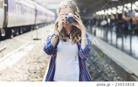 Girl Adventure Hangout Traveling Holiday Photography Concept 23053818