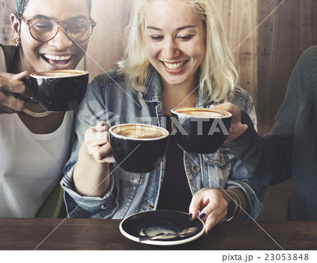Friends Meeting Happiness Coffee Shop Concept 23053848