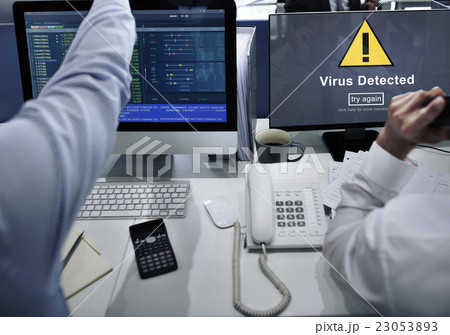Virus Detected Alert Hacking Piracy Risk Shield Concept Virus Detected Alert Hacking Piracy Risk Shield Concept 23053893