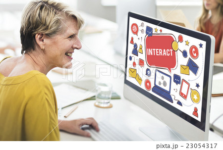 Interact Communicate Connect Social Media Social Networking Conc Interact Communicate Connect Social Media Social Networking Conc 23054317