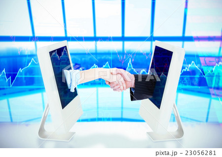 Composite image of close up of a business people closing a deal Composite image of close up of a business people closing a deal 23056281