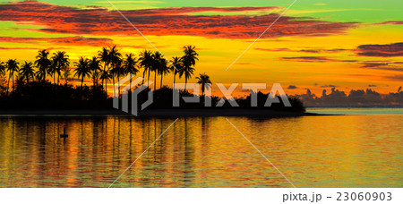 Beautiful colorful sunset in tropical island at 23060903