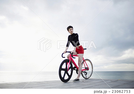 Female hipster rider Female hipster rider 23062753