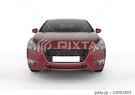 Red car mock up on white background 23062805