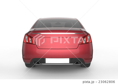 Red car mock up on white background 23062806
