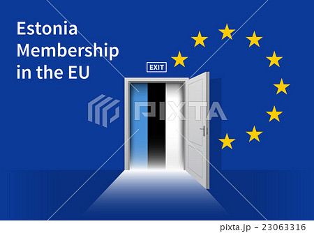 European Union flag wall with Estonia flag door 23063316