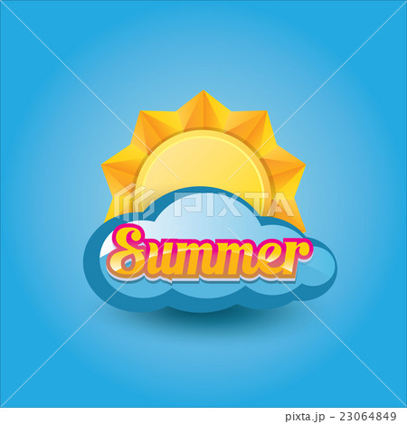 vector summer label. summer icon with sun. vector summer label. summer icon with sun. 23064849