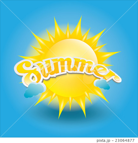 vector summer label. summer icon with sun. 23064877