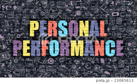 Personal Performance Concept. Multicolor on Dark 23065613