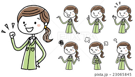 作業服の女性 ポーズ バリエーション 作業服の女性 ポーズ バリエーション 23065845